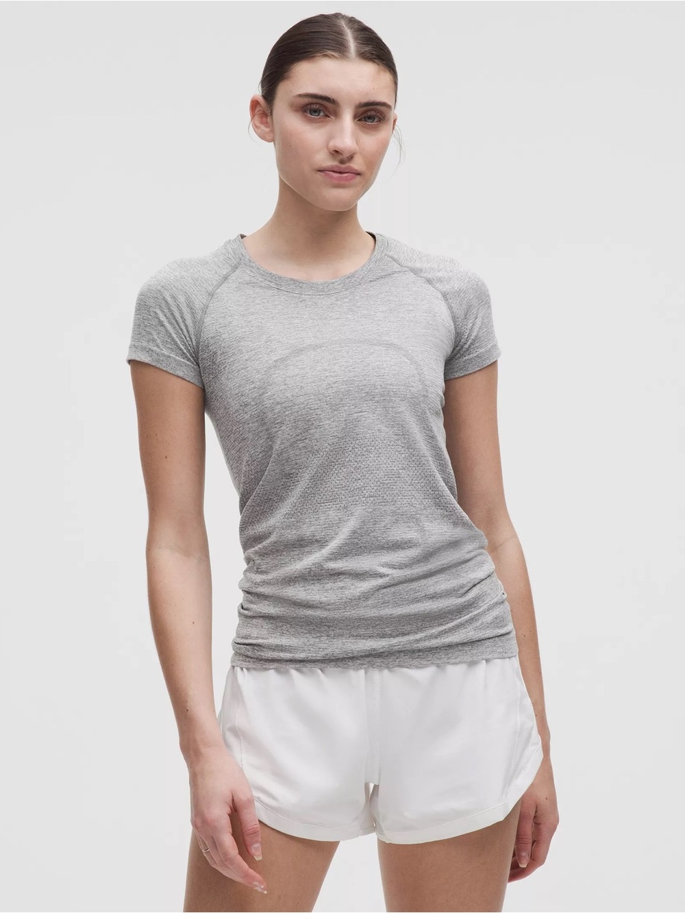Lululemon Swiftly Tech 2.0 Short Sleeve Hip Length Athletic Top in Gray